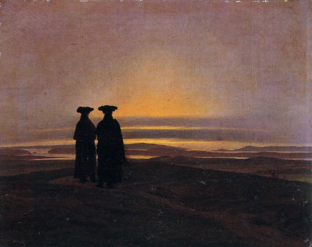 Abendlandschaft mit zwei Männern - Caspar David Friedrich