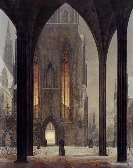 Ernst Oehme, Cathédrale en hiver - Staatsgalerie, Dresde