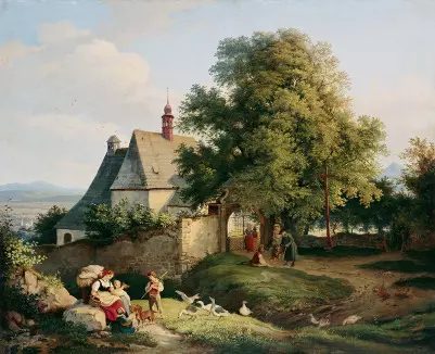 Die Kirche bei Graupen in Böhmen - Ludwig Richter