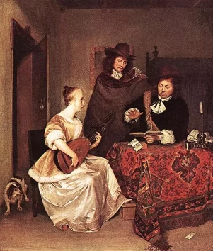 Gerard TERBORCH (1617-1681) La leçon de musique (1675) National Gallery, London