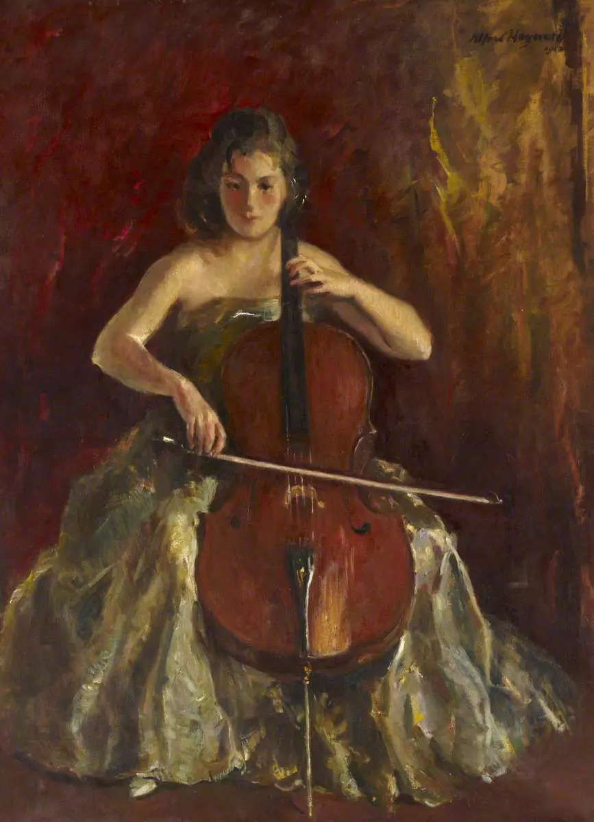 Claude Buck (American artist, 1890–1974) Seated Woman with Violin 