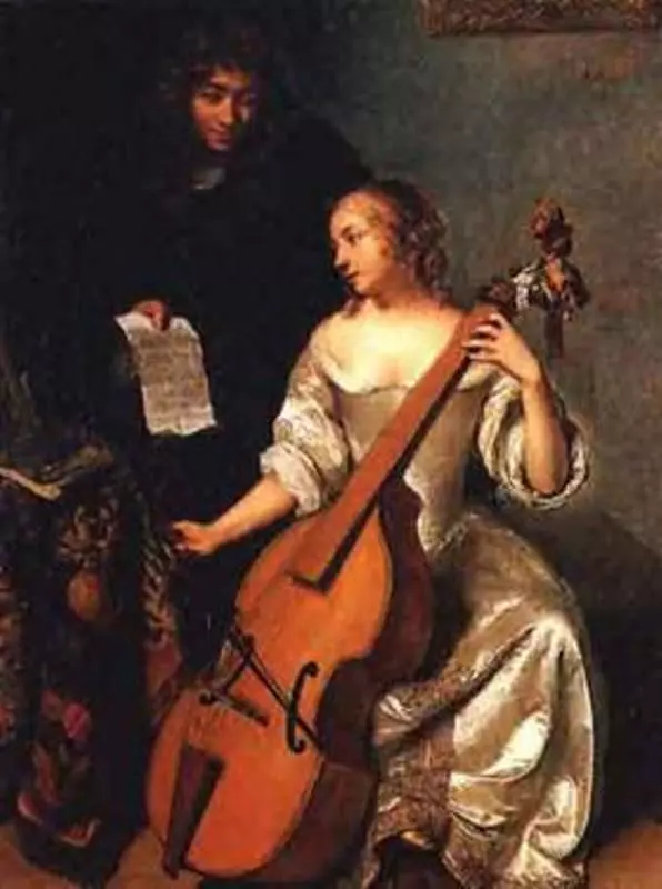 Caspar Netscher (1635-1684)
Leon de basse de viole Muse du Louvre, Paris
